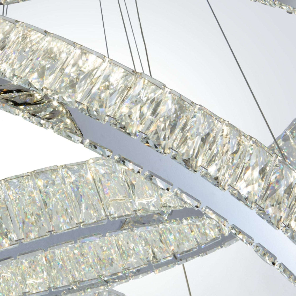 Crystal Elegance LED Chandelier with 3 Ovals
