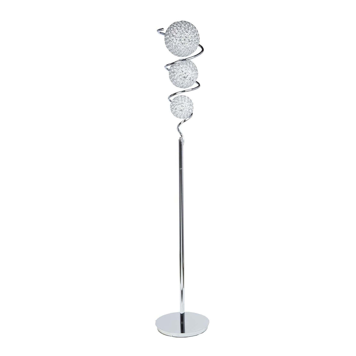 Vertical Crystal Sphere Floor Lamp // 3 Light