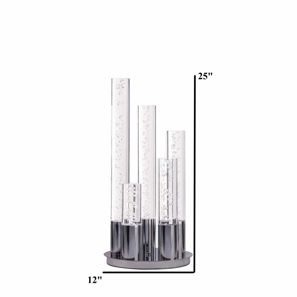 Measurement of Acrylic Cylinder Dimmable Table Lamp