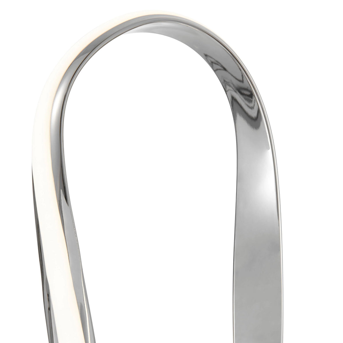 This modern table lamp offers a oval-shaped design for a touch of elegance.