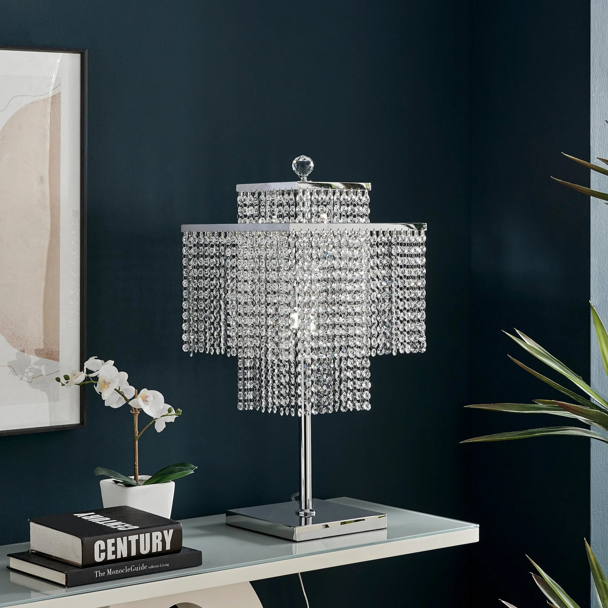 This beautiful Crystal Lamp / Square Double Crown will look stunning in your main living area.