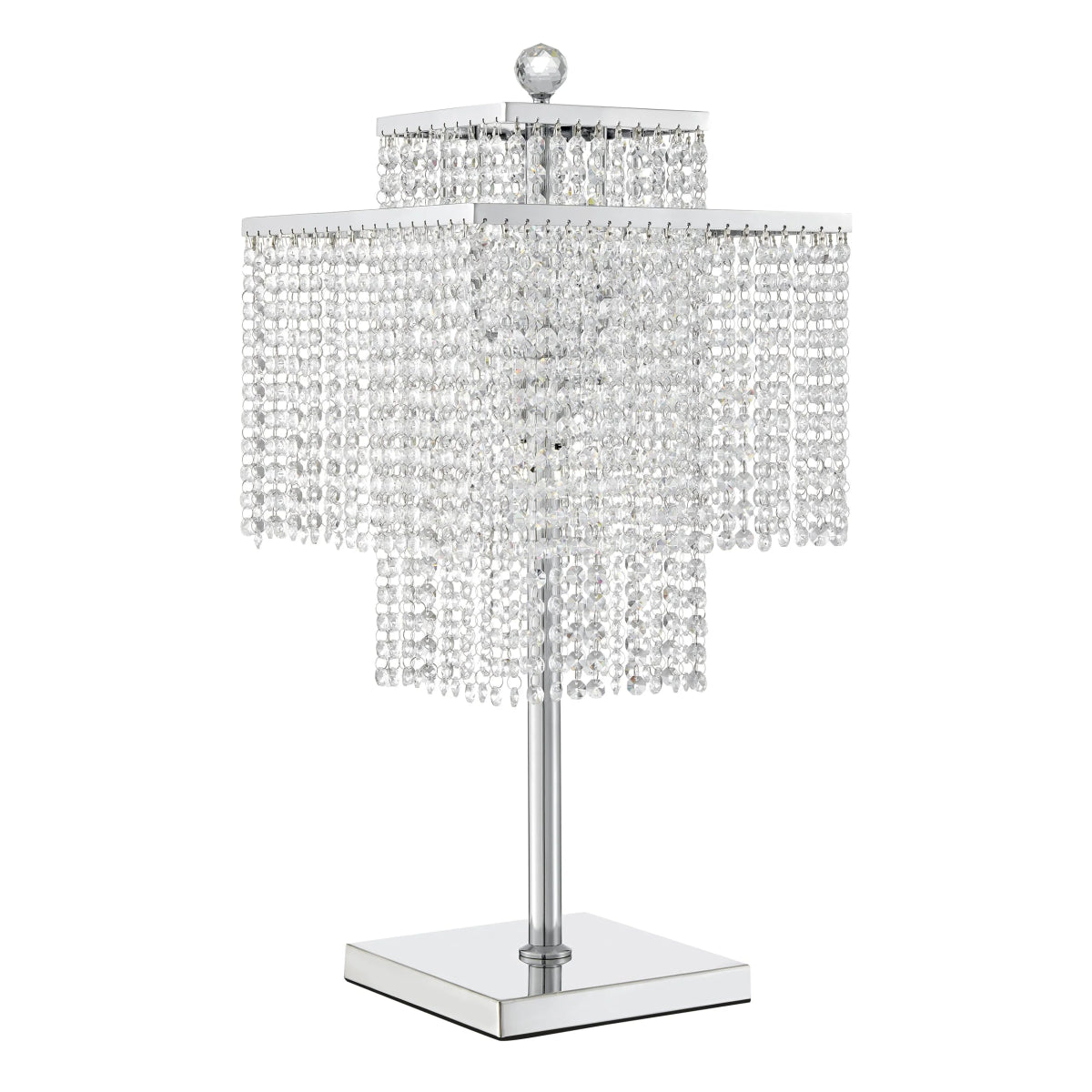 The Crystal Lamp / Square Double Crown offers enough sparkle to illuminate any room.