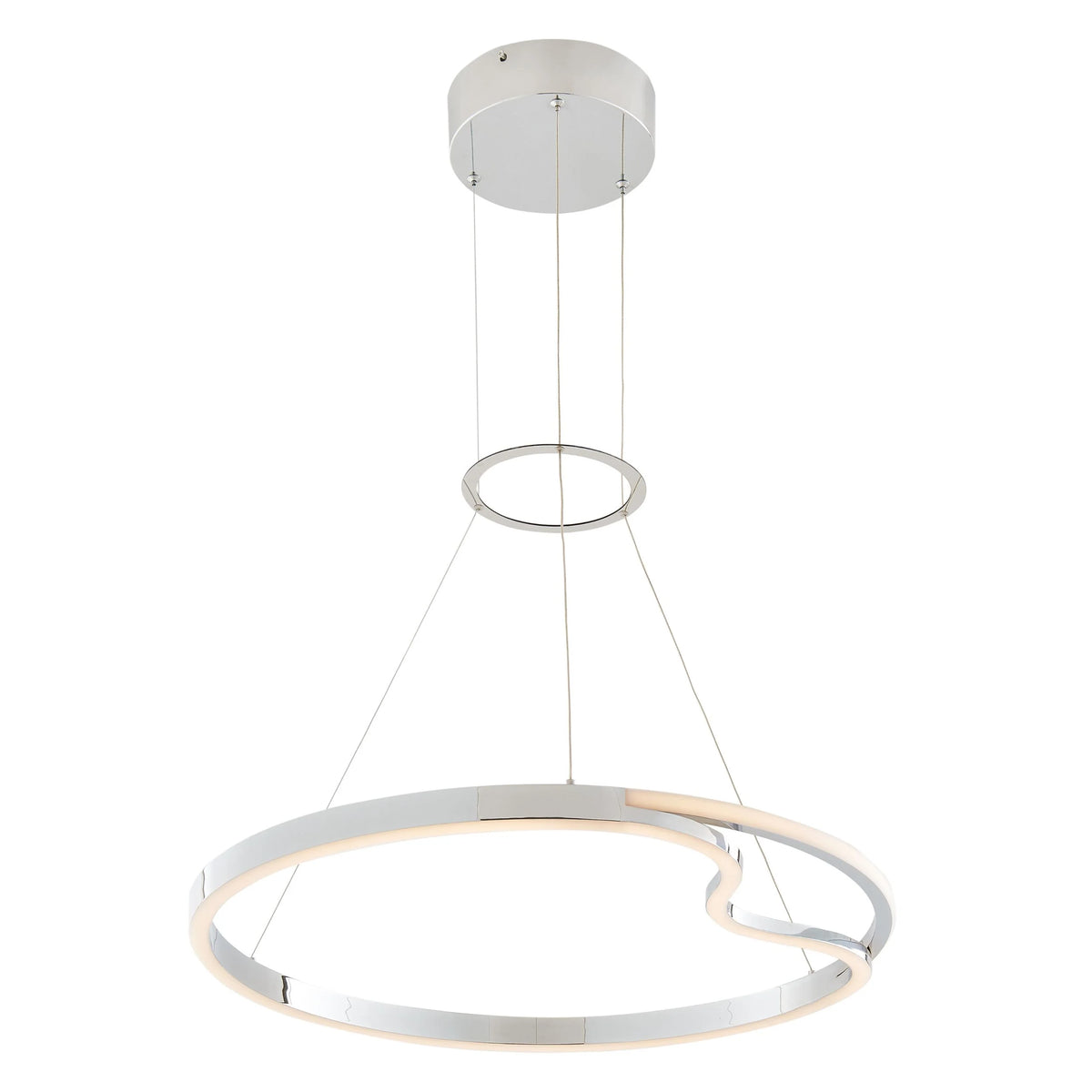 Minsk Single Round Chrome Chandelier Is A Stylish Modern Light Fixture