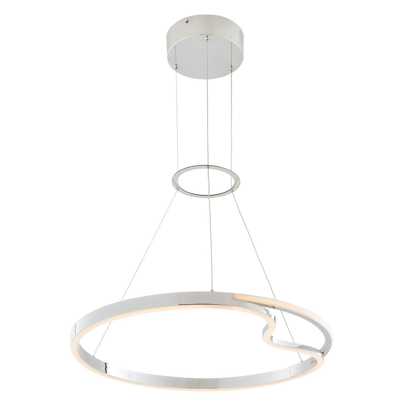 Minsk Single Round Chrome Chandelier Is A Stylish Modern Light Fixture