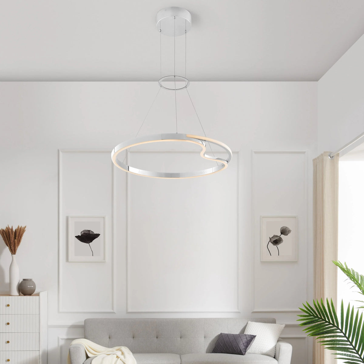 Minsk Single Round Chrome Chandelier Stylish In Your Living Room