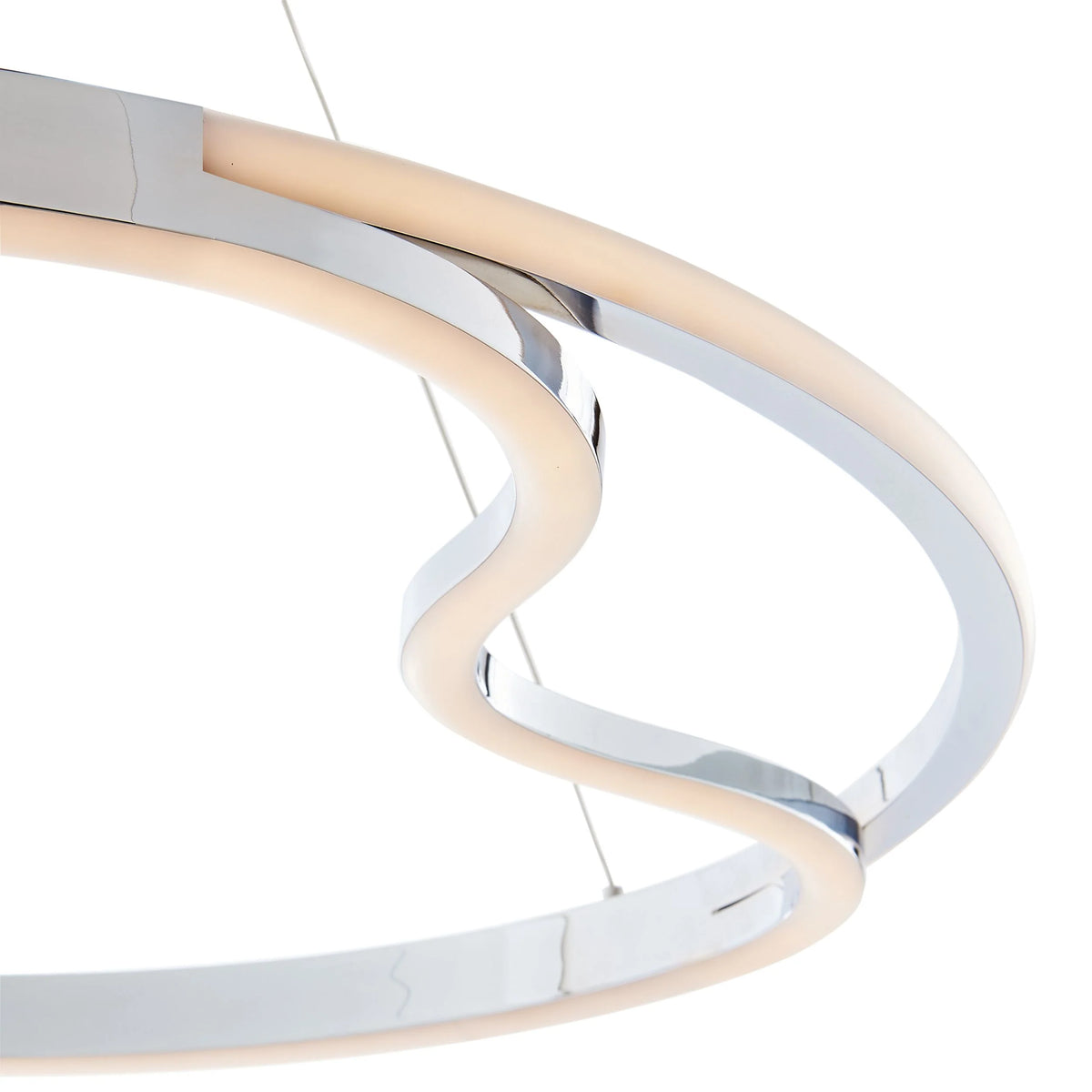 Minsk Single Round Chrome Chandelier Offers Bright LED Lighting