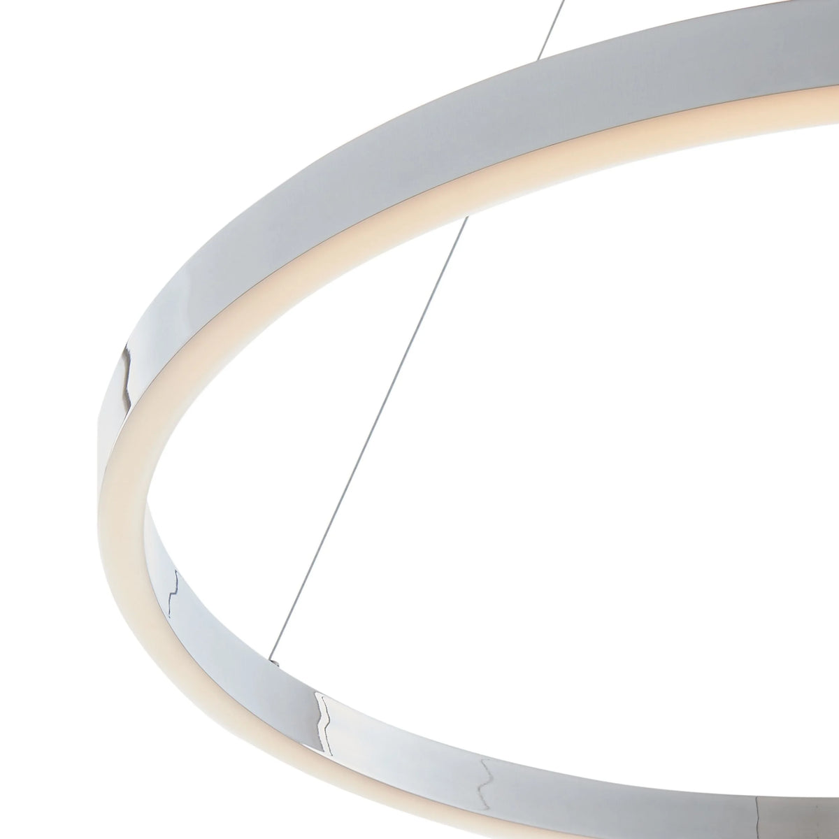 Minsk Single Round Chrome Chandelier Is A Integrated LED Light Fixture