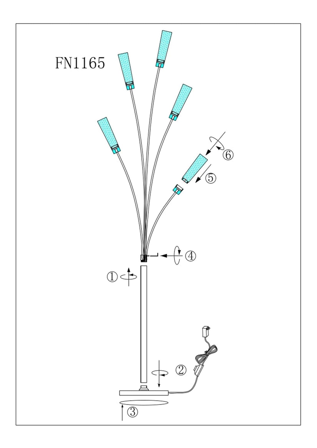 5 Crystal Cylinders Floor Lamp