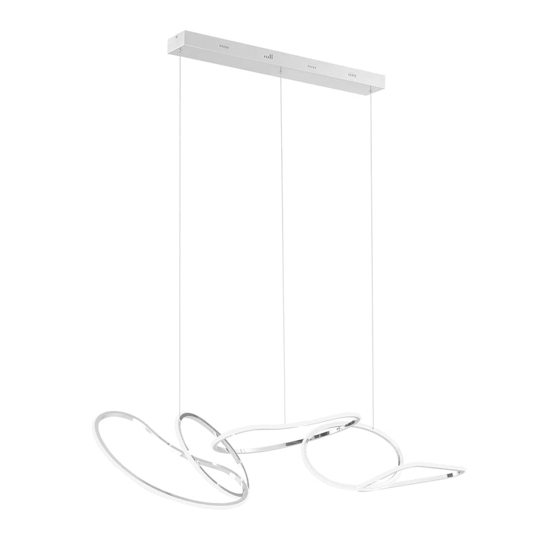 Finesse Decor Seoul LED Hoops Rectangular Chrome Chandelier