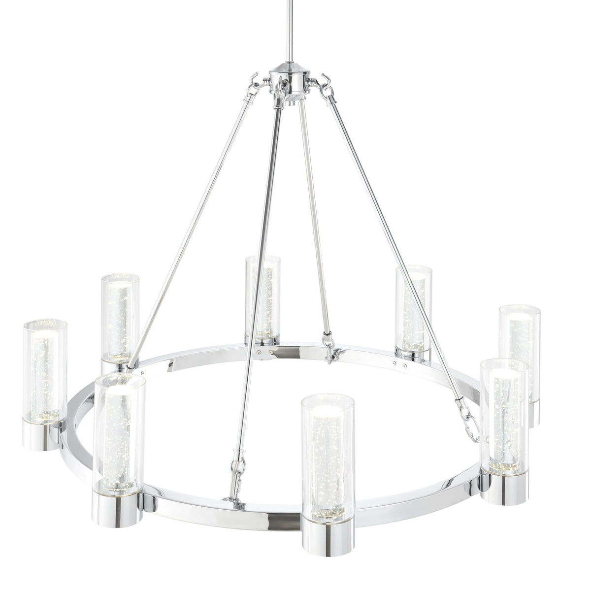 Victory 8 Light Chrome Chandelier / Wagon Wheel Light Fixture